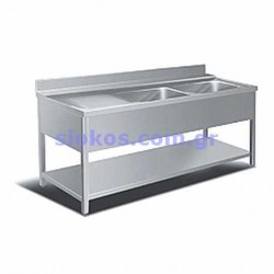 Λάντζα ανοιχτή με 2 γούρνες 50x50x30 ή 40x40x25 LA-166-2