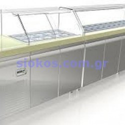Ψυγείο & bain marie για frozen yogurt με συρόμενα τζάμια & αποθ. VF-159-Y